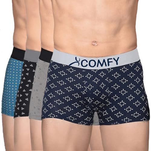 Image of Amul Comfy Men's Printed Spandex Trunk Assorted Combo Pack (Colour May Vary)