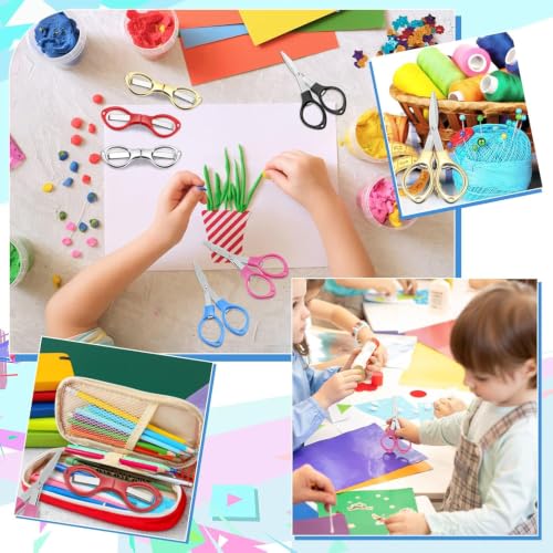 Lothee 100 Pcs Mini Folding Scissors Small Travel Foldable Scissors Stainless Steel Portable Cutter Anti Rust Bulk Multipurpose Glasses Shaped Cutter for Craft Sewing Nurse School Office - Image 5