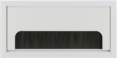 Rectangle Cable Grommet, Aluminum Alloy Cord Grommet Brush Wall Plate Panel Horizontal Grommet Strip Server Rack Metal Wire Hole Cover for HDTV Home Office Theater Systems