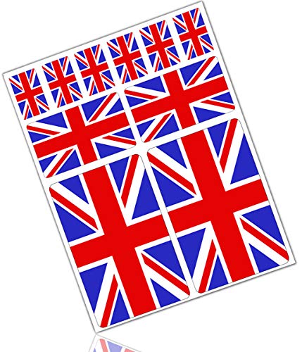 Biomar Labs 10 x PVC Autocollant Voiture Auto Moto Drapeau National UK Royaume-Uni Anglais Union Jack Flag D 24