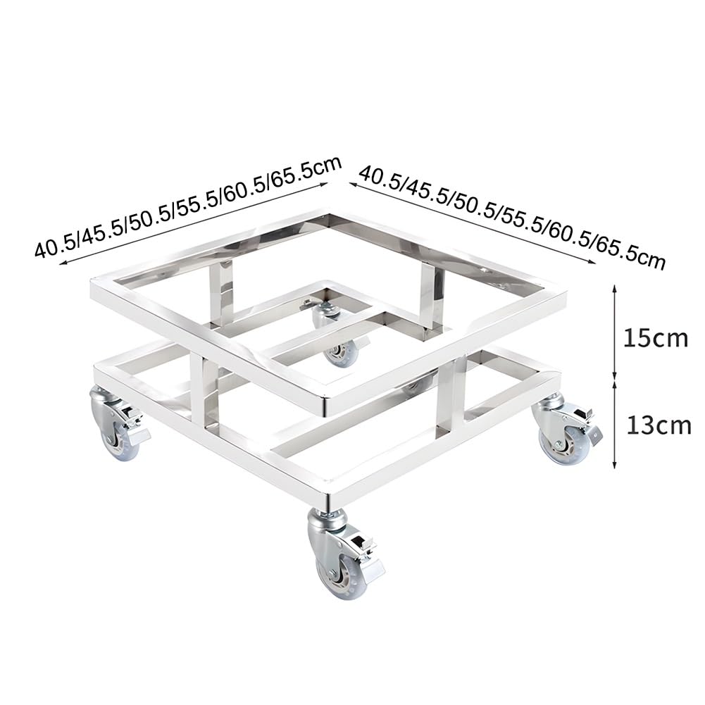 Portavaso in acciaio inox con ruote, multiuso per spostamento e conservazione facili