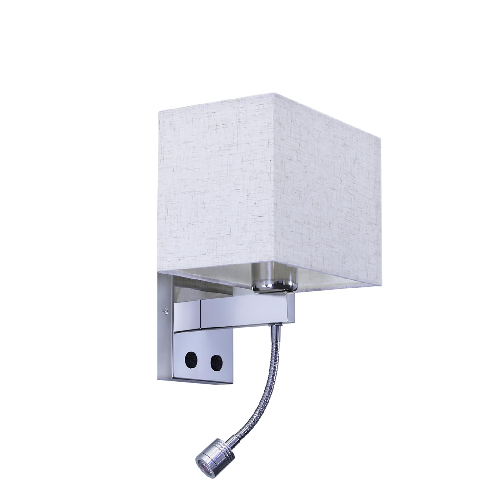 ZMH 2pcs LED Lampada da Parete per Interni Camera da Letto e Soggiorno - Lampada da Lettura con Braccio Flessibile Girevole E27 per Tessuto - Luce di Lettura per Hotel