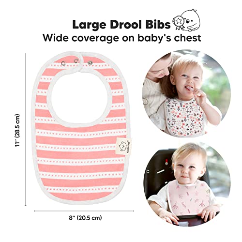8-Pack Organic Baby Bibs For Girls & Boys - Teething Baby Bibs For Boy, Girl - Newborn Bibs For Baby Girl, Boy (Sweet Charm) #TOP1
