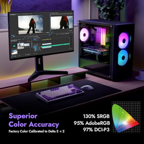 Image of Kreo Obsidian 27 Inch 2K QHD Gaming Monitor, 200Hz, 1ms, HDR10, FreeSync & G-Sync Compatible, 130% sRGB, 400 Nits, Adjustable Stand, Eye Comfort, Flicker Free, Made in India