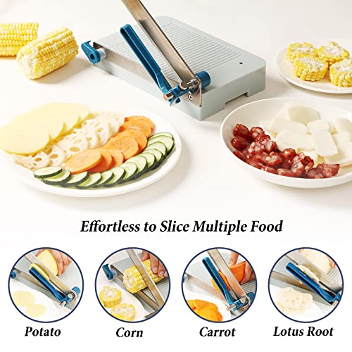 Jazorr Multipurpose Cheese Slicer Cutter With Board, Adjustable Thickness Dial Cheese Slicer With Meat Pusher For Cutting Cheese Butter Vegetables Sausage Herbs #TOP5