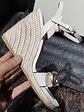 Suela de agarre flexible DZQQ Sandalia de Alpargatas de cuña de Plataforma Alta para Mujer Zapatos de Verano de tacón Alto de Cuero de diseñador de Lujo Zapatilla de Punta Abierta con Cordones