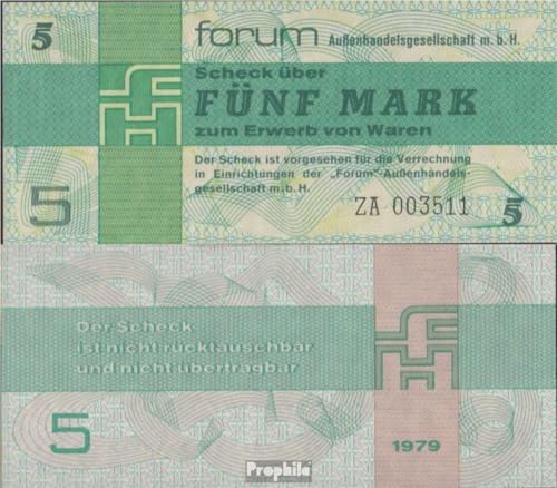 Forumscheck Rosenberg 369b Colección Prophila DDR 1979, Billete de 5 Marcos para Archivo de Alta Gama