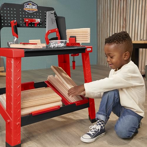 Little Tikes Creative Construction Workbench with 15+ Accessories, Pretend Play Construction Set, for Boys and Girls Ages 3+ Years - image 7