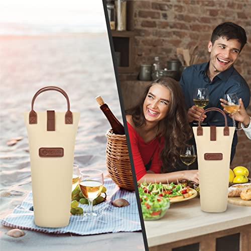 OPUX Bolsa térmica de vinho para garrafa única – Bolsa térmica acolchoada para transporte de vinho p