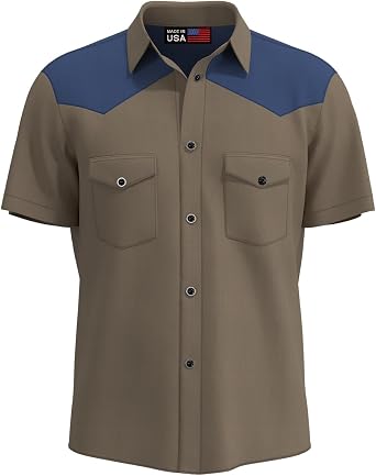 Mens Western and Cowboy Shirts - Untucked Short Sleeve Button Down Shirts