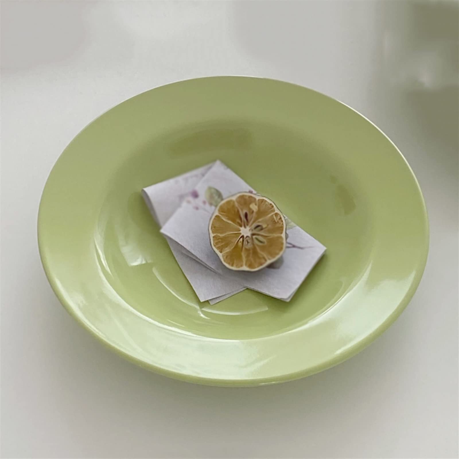 zastawa stołowa Prosta zielona miska na makaron ceramiczny talerz zupy domowa miska na zupę restauracja kawiarnia miska sałatkowa jednokolorowy talerz deserowy talerz na makaron okrągły głęboki talerz