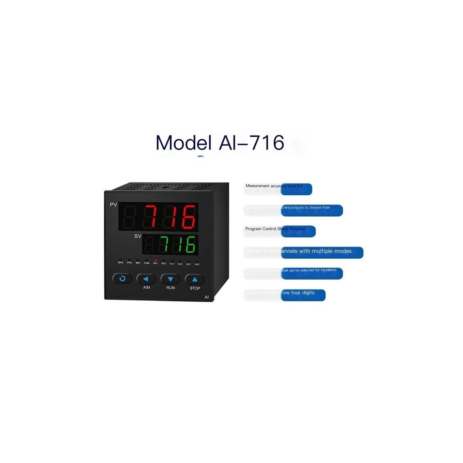 Strumento di controllo automatico della temperatura con display digitale del regolatore di temperatura PID AI-716 (precisione di 0,2 gradi)