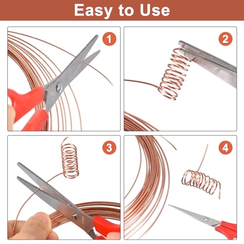 QUARKZMAN Basteldraht 4mm x 3.5m, Kupferdraht Gegen Schnecken, Kupferlackdraht Kupferspirale Copper Wire für Garten, Pflanzen und Gemüseanbau