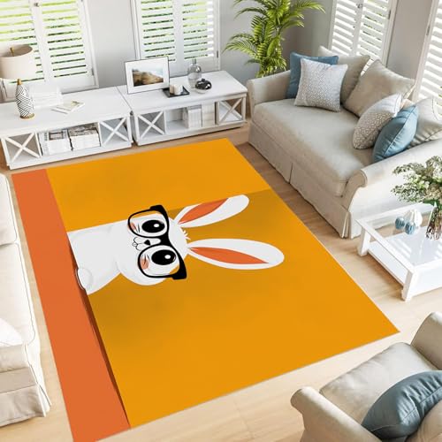Tapis poils courts mignon lapin blanc une touche de douceur - 2
