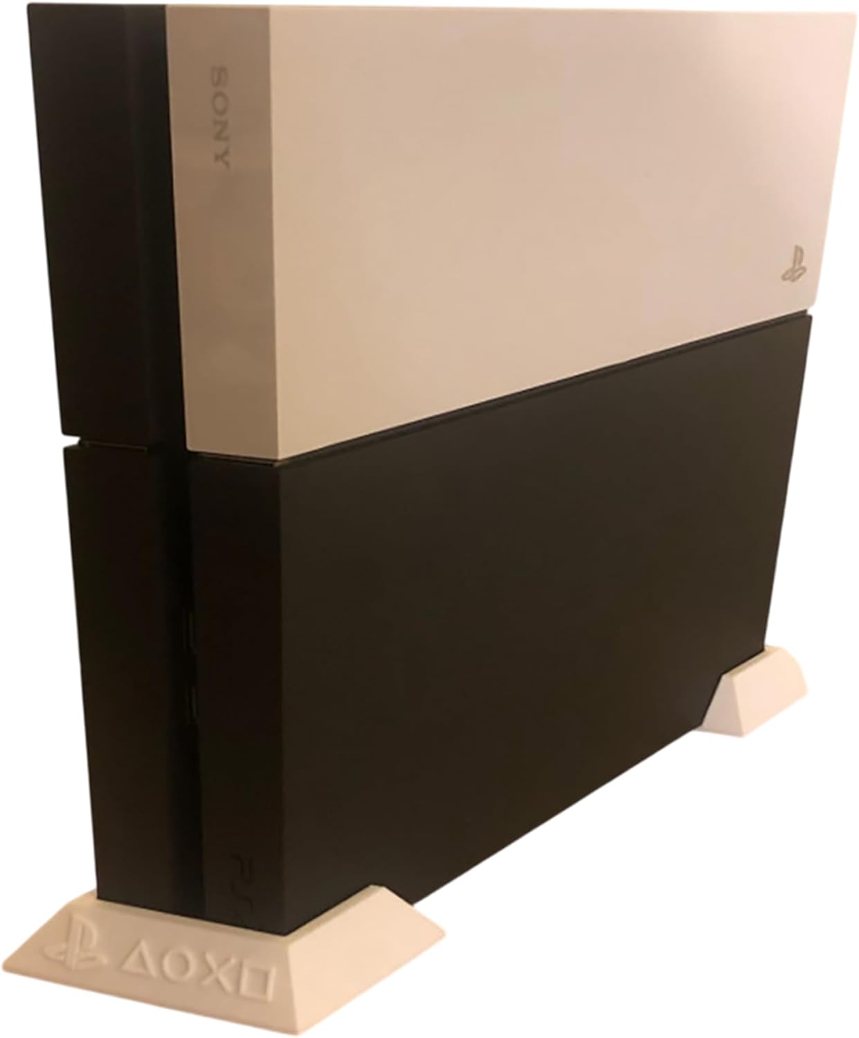 Vertical Console Stand for PlayStation 4/PS4, Upright Fat Gaming System Holder Mount, Custom Cooling Dock Minimalist Display Case, Desk Shelf Brackets Set Compact Organizer (Glow in The Dark)