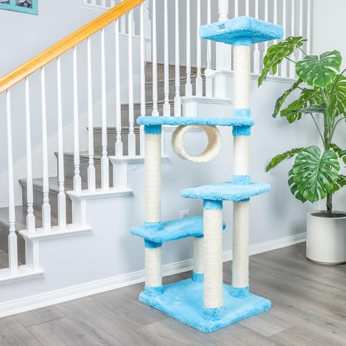 Armarkat Premium Cat Tree Modelo X6105 Azul Celeste miniatura 2
