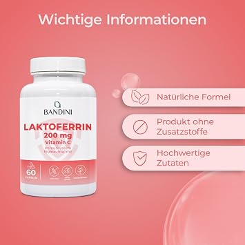 Bandini® Lactoferrin 60 Capsules - 200mg Lactoferrin + 60mg Vitamin C