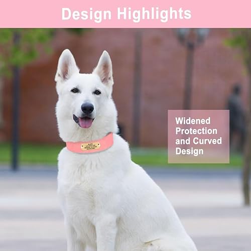 Miniatura 2 de KINYABLUE Collares de perro personalizados con placa de nombre grande, collar de perro acolchado grueso de neopreno suave con hebilla de metal,