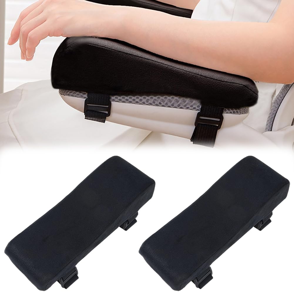 CRASPIRE 2 Pieza Almohadillas Reposabrazos Silla Oficina Almohada Negra Espuma Viscoelástica Extraíble Y Lavable Fundas Cojines Ergonómicos Escritorio Sillas Juegos Computadora Soporte Codos Silla