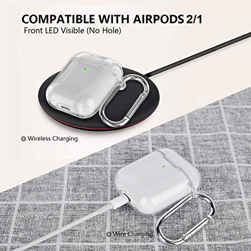Airspo Airpods Case Cover, Clear Soft Tpu Protective Cover Compatible With Apple Airpods 1/2 Wireless Charging Case With Keychain (Clear) #TOP4