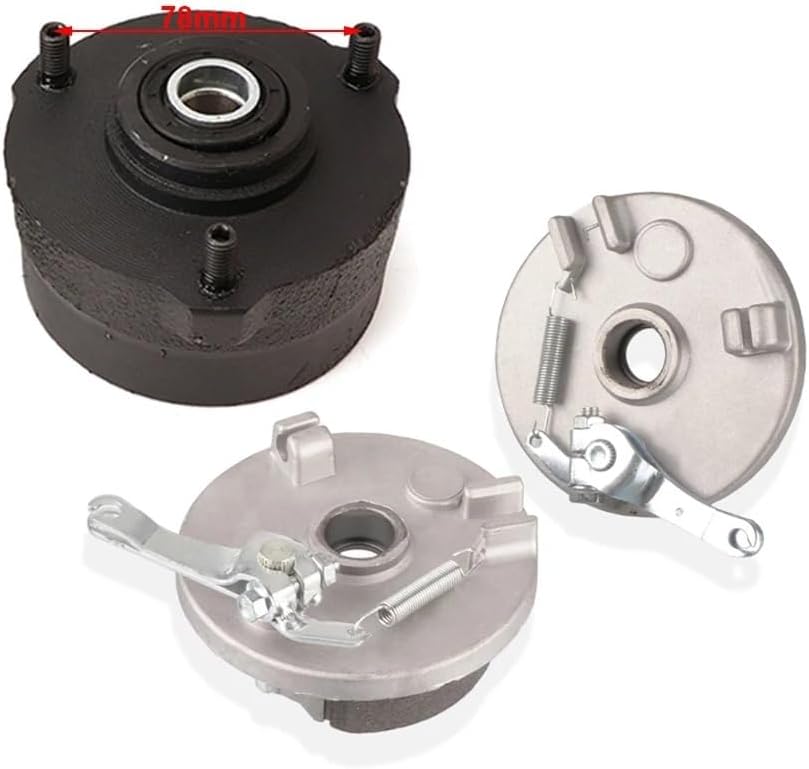 Front Brake Drum Wheel Hub Left/Right Pads Cover Fit for 49cc 50cc 70cc 90cc Electric Kids ATV Go Kart UTV Buggy Quad Bike Parts(1 Pcs Hub)
