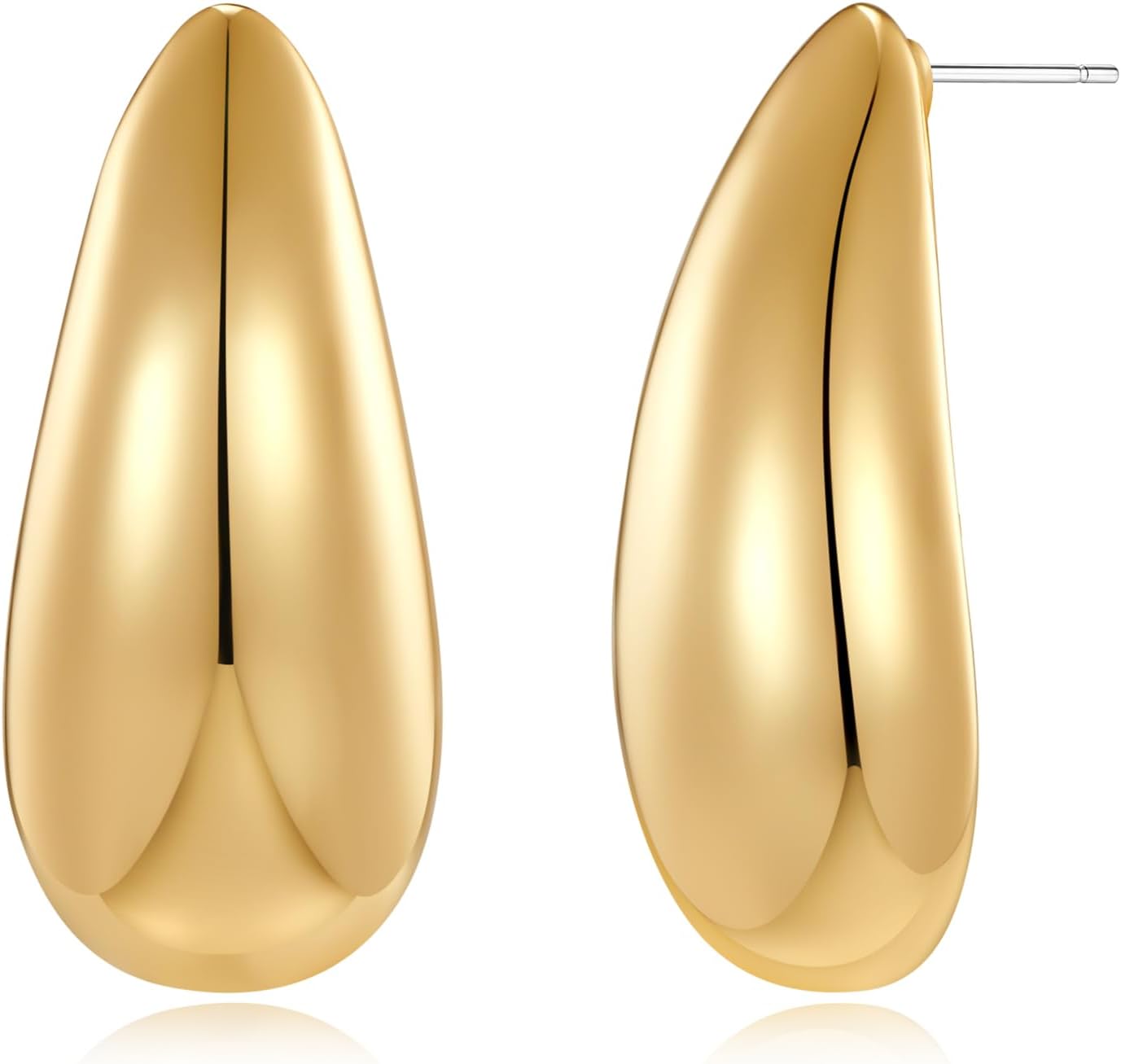 MUYAN Gold Silver Chunky Earrings for Women Lightweight Teardrop Earrings Fashion Jewelry