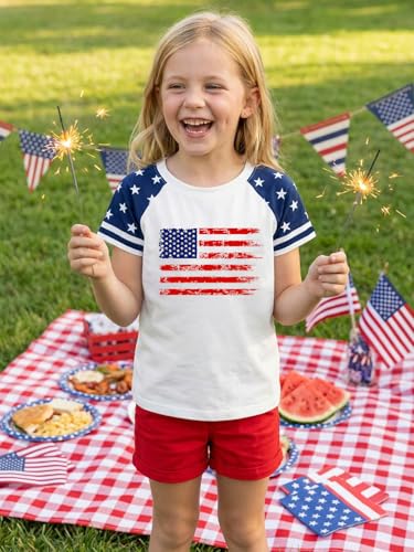 Image of YHHR Boys Girls USA Shirt 250 Anniversary Shirt for Girl 4th of July Shirts Toddler American Flag Patriotic Tee 5-12 Years