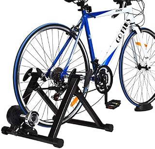 Goplus Bike Trainer Stand, Indoor Magnetic Exercise Bicycle Trainers with 8 Levels Resistance