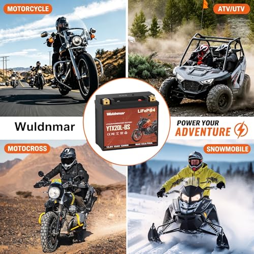 YTX20L-BS Lithium Motorcycle Battery, 12V 10AH LiFePO4 Battery with 700A, Built-in BMS, Replacement for ATV UTV Jet Ski Snowmobile Harley Riding Lawn Mower Generator by Wuldnmar - Image 4