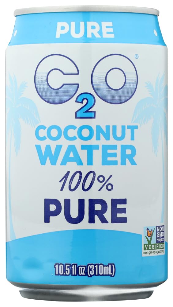 C2O Pure Coconut Water | Plant Based | Non-GMO | No Added Sugar | Essential Electrolytes | 10.5 FL OZ (Pack of 1)