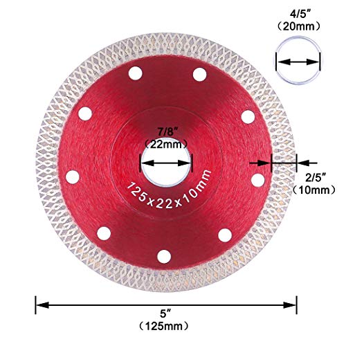 Nytiger 3 Pack 5 Inch Diamond Saw Blade 5" Super Thin Tile Blades Cutting Disc Wheel For Cutting Porcelain Tiles Granite Marble Ceramics Works With Tile Saw And Angle Grinder #TOP1