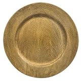 Faux Wood Charger Plates in Grey or Gold set of 4
