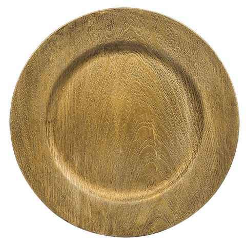 Faux Wood Charger Plates In Grey Or Gold Set Of 4 #TOP15