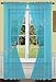 Jenin 2 Piece Solid Turquoise Sheer Window Curtains/drape/panels/treatment 55" w X 84" l