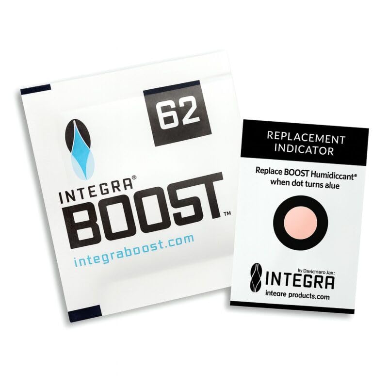 Weedness Integra Boost 62% 67 Gramm Hygro Pack Luftfeuchtigkeit-Regler für Kräuter Trocknen Fermentieren Ernten Anbau Indoor und Outdoor