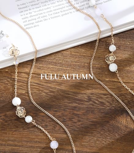 Double chaîne de pull haut de gamme : long collier bicolore FULU AUTUMN - 2