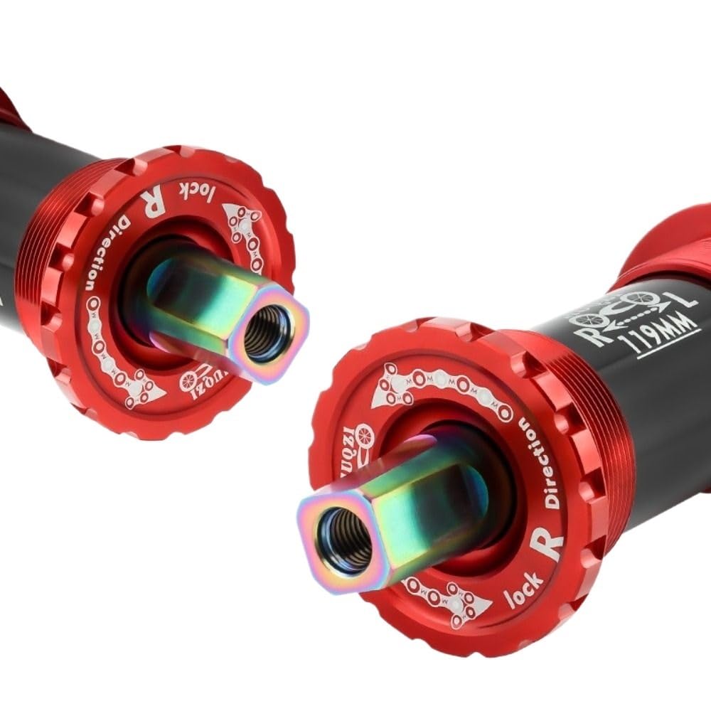 Movimento Centrale Perno Quadro Movimenti centrali for Bici Cuscinetti in Ceramica ASSE in Lega di Titanio Assi Conici Quadrati 103/107/110/113/119mm Albero for Bicicletta MTB