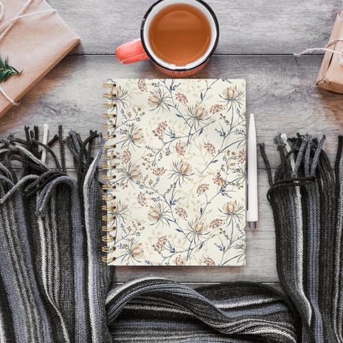 Carnet de notes vintage bohème à spirales ligné de format 14 x 21 cm - 3