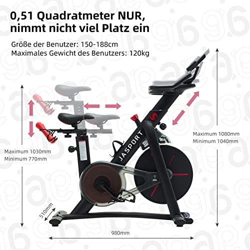 JASPORT Smart Indoor Speedbike S3 Leises Indoor Cycling für Zuhause