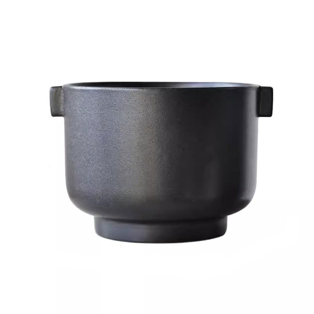 Gelasige A Flower Pots Fashionable Nd Simple Black Large-Caliber Ceramic Flower Pot Without Holes For Hydroponic Green Plant Potted Pot Outdoor Flower Pots