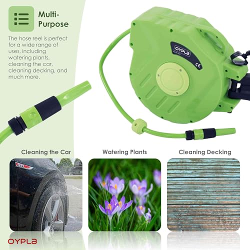 Oypla Garden Retractable Wall Mounted Hose Compact Reel 20M - 3