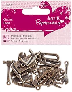 Papermania Metal Charm Embellishments, Brass Colour, One Size