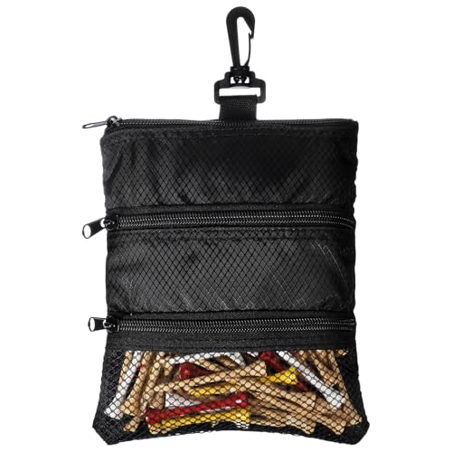Falzqq Golf Tee Bag Pouch Multi Pocket Zipper Golf Tee Holder Bag Accessories Organizer for Men and Women