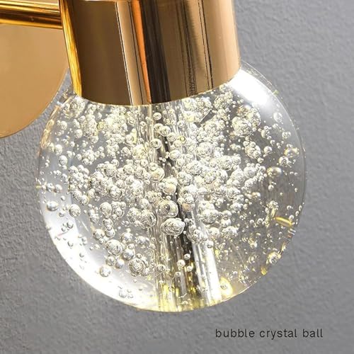 Lámpara de pared LED cristal blanco cálido 3000K dorada 5