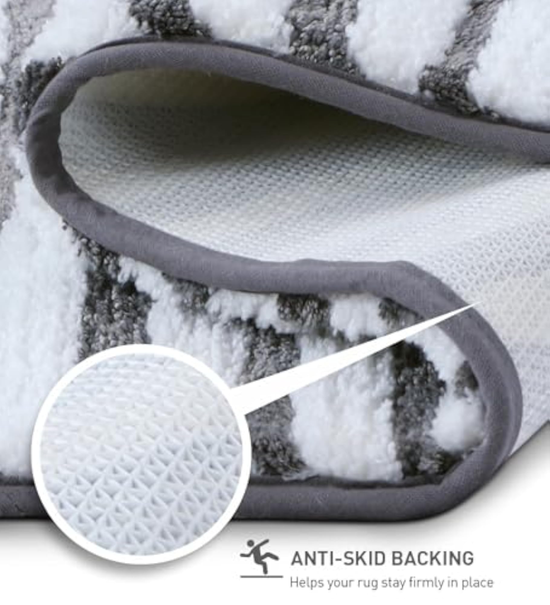 Non-Slip Bath Mat for Bathroom, Soft & Quick-Dry