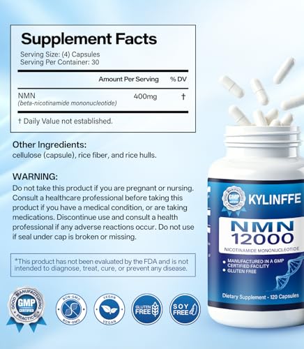 Pure NMN Supplement 400mg Third-Party Tested Supporting Brain Function, Cellular Energy & Healthy Aging, High Purity Liposomal NMN for Boosting NAD+ Levels for Men & Women, GMP Certified, 30 Servings — view 3