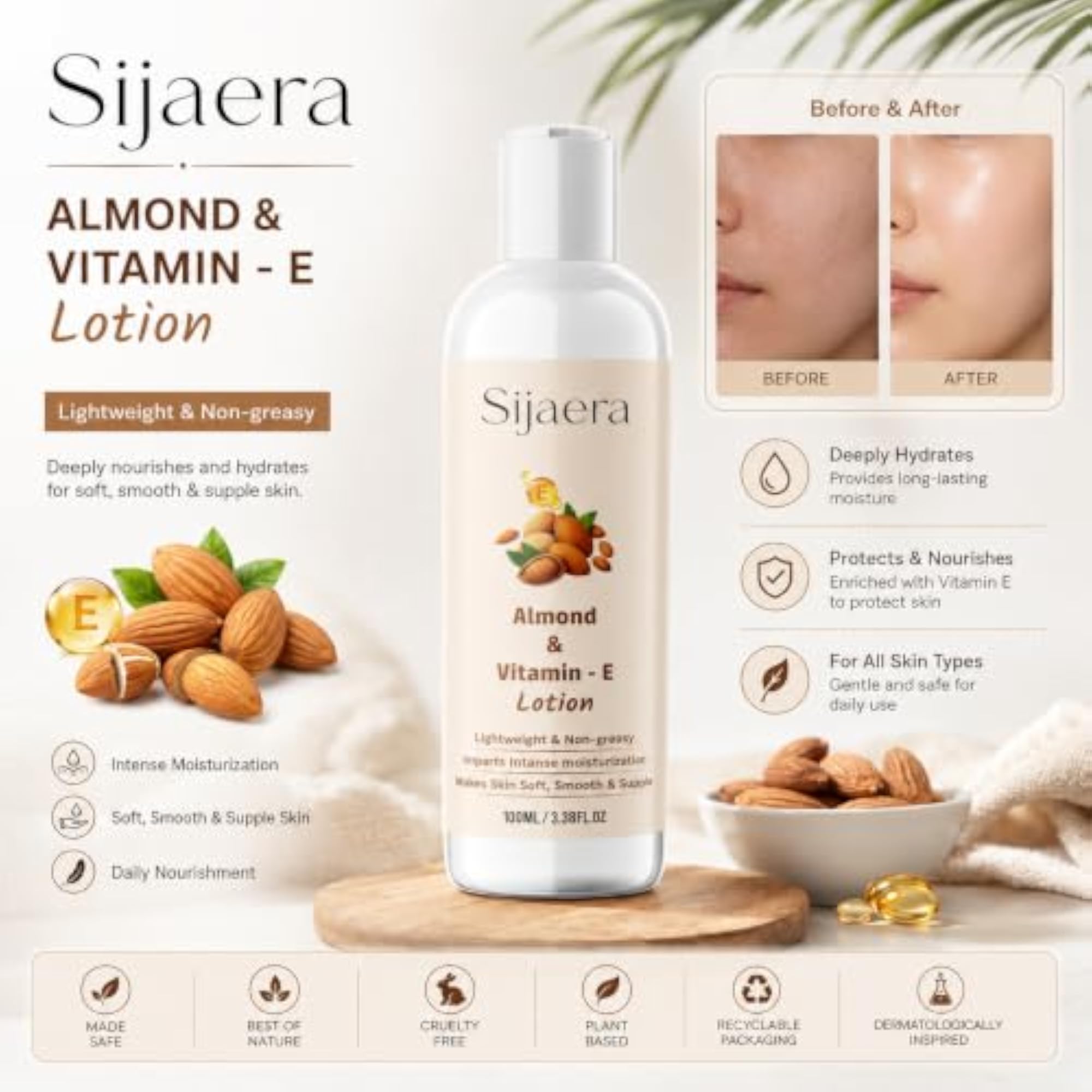 Almond & Vitamin E Body Lotion, Deep Moisturizing Daily Care