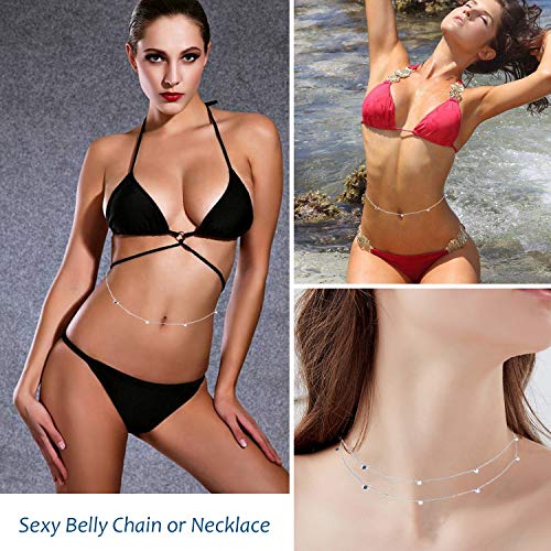 Sllaiss 925 Sterling Silver Sexy Belly Waist Chain Body Jewelry For Women Beach Bikini Belly Silver Chain Belt #TOP2
