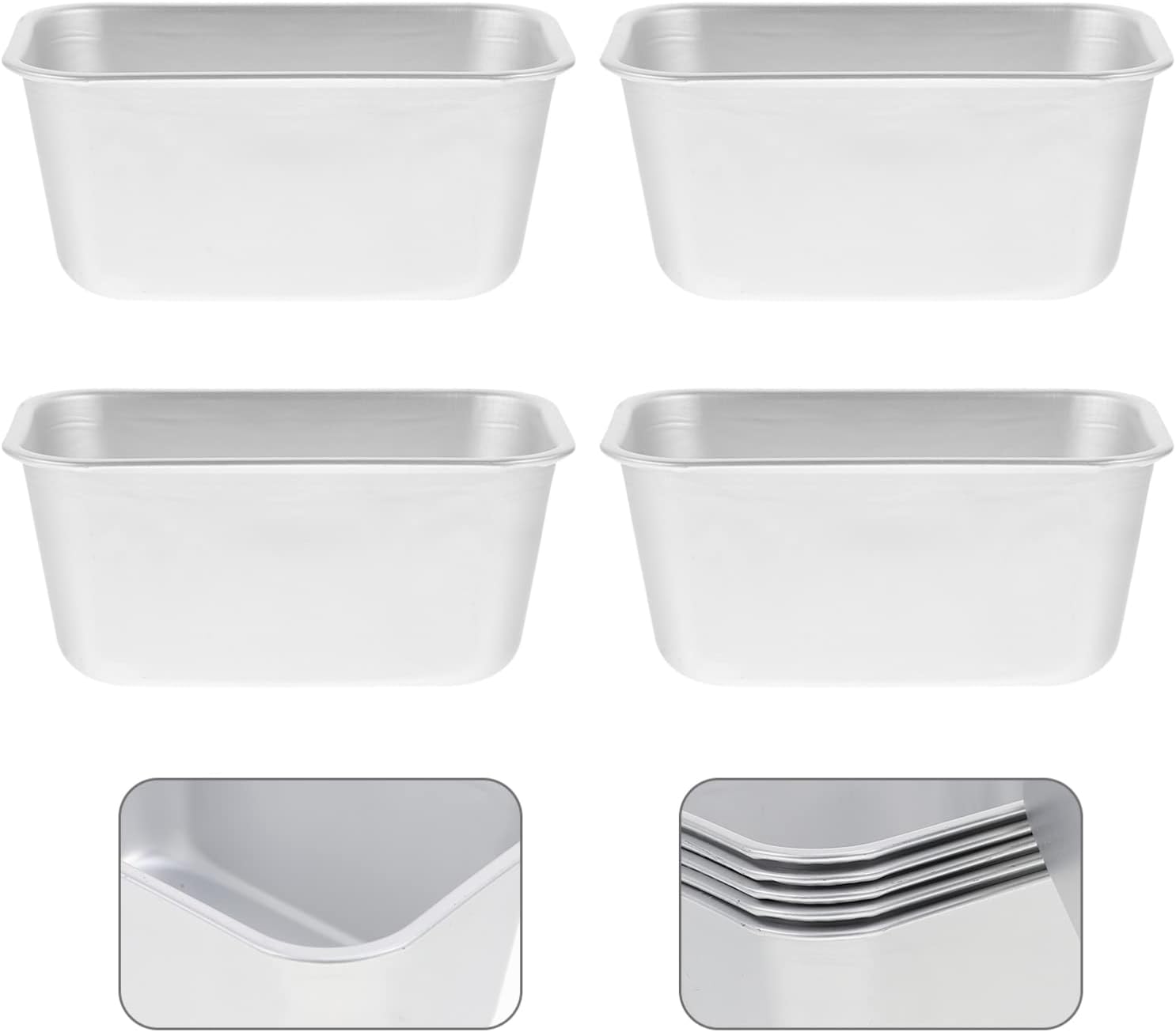 SHOWERORO 6pcs Non-stick Rectangular Cake Molds for Baking Toast Bread and Desserts Versatile Anodized Bakeware for Home Bakers and Diy Enthusiasts