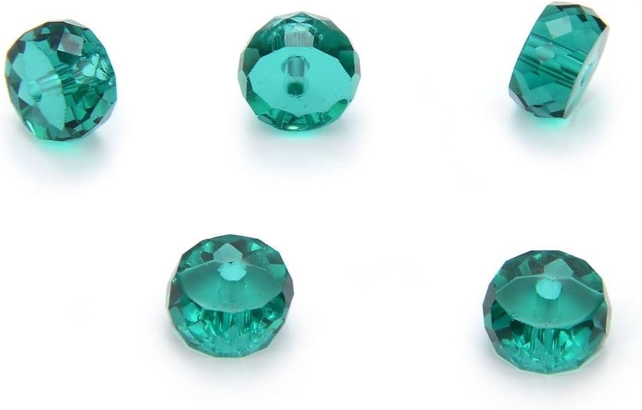 100pcs Adabele Austrian 8mm Faceted Round Heishi Rondelle Crystal Beads Emerald Green Compatible with Swarovski Crystals Preciosa 5055 SSV-824
